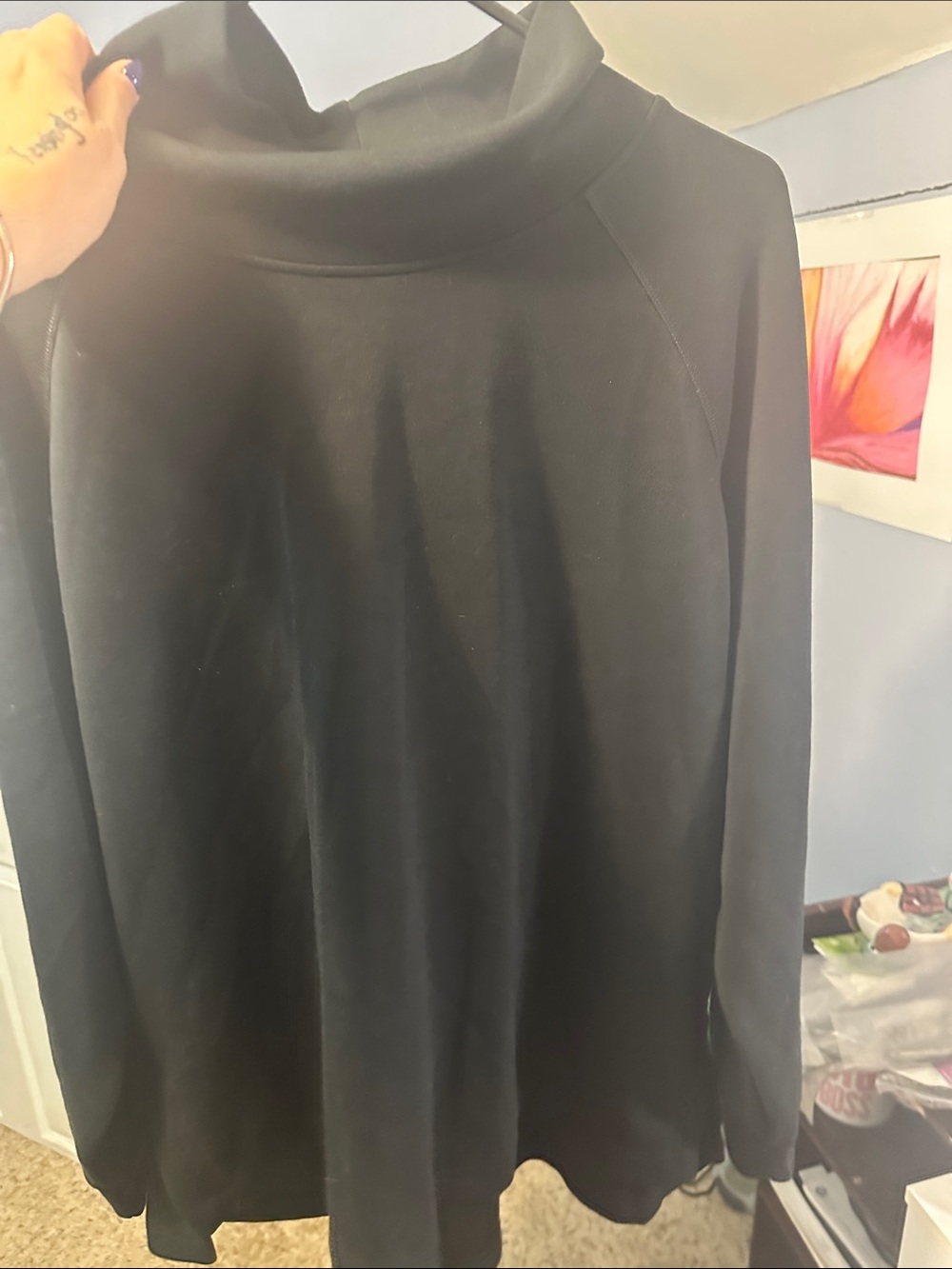 Classic Black Long Sleeve Turtleneck Top